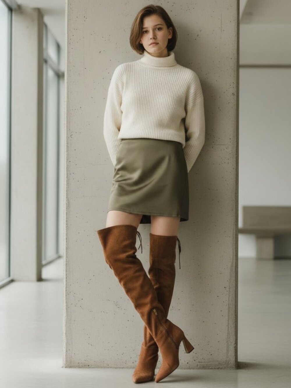 Vince Camuto Over The Knee Boots SZ 8 Brown Pointed Toe